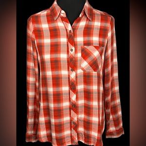 Universal Thread Woman’s Size S Red & White Plaid Button Down